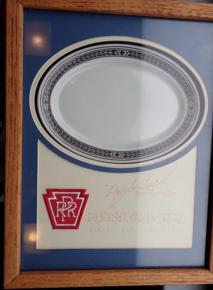 P.R.R. "Purple Laurel" China Display in Shadow Box (1 of 4)