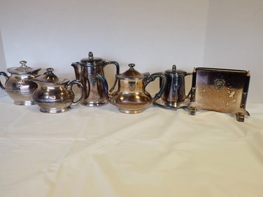 Pennsylvania Railroad (6 Piece) Silver Plated Coffee & Tea Service