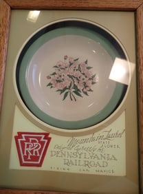 P.R.R. "Mountain Laurel" Dining Car China Display
