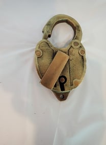 Railway Express Agency Lock & Key Brass Padlock