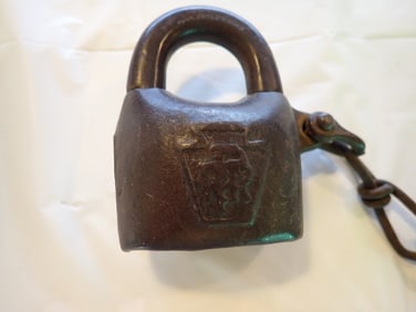 Pennsylvania R.R. Padlock marked "Chas Field's Sons"
