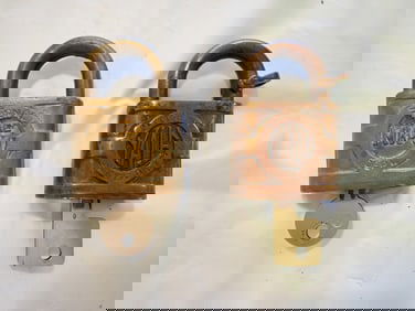 2 B&O R.R. Brass Padlocks