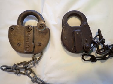 2 B & L.E. Railroad Padlocks