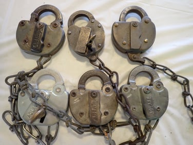 6 Various Railroad Padlocks