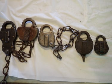 5 Assorted Railroad Padlocks
