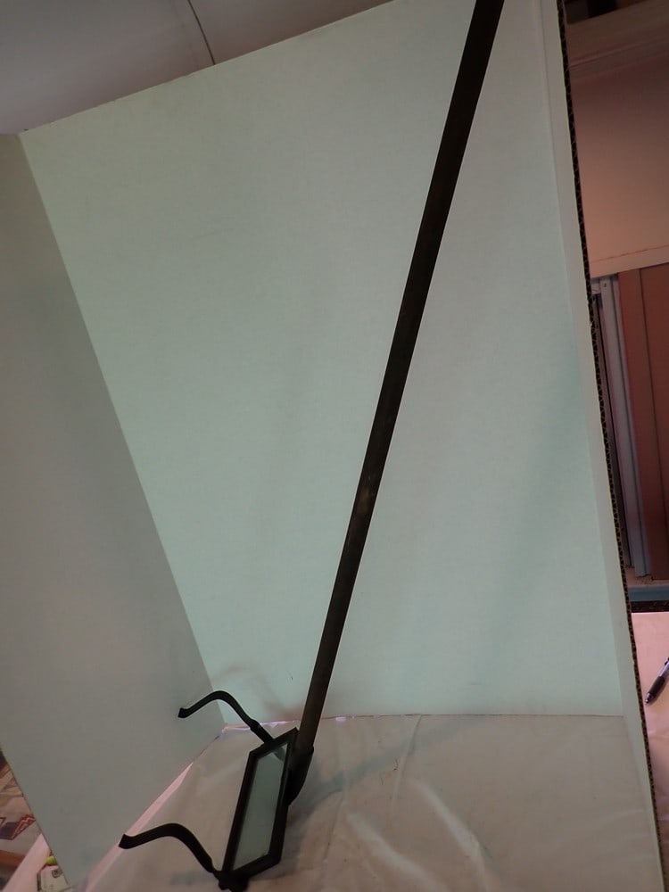 Train Wheel Inspection Mirror: Repainted, Approximately 42 1/2"