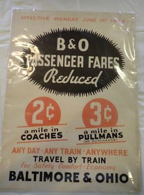 1936 B&O Reduced Passenger Fare Poster