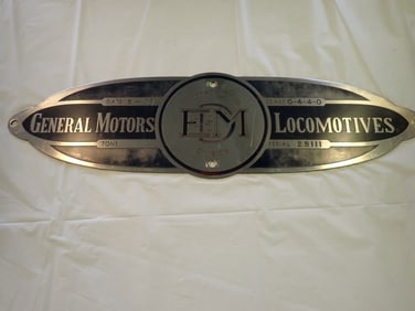 General Motors EMD Locomotive Plate
