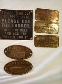 Railroad Metal Passenger Car Plates