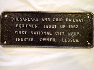 1963 Chesapeake & Ohio Railway Equipment Plate