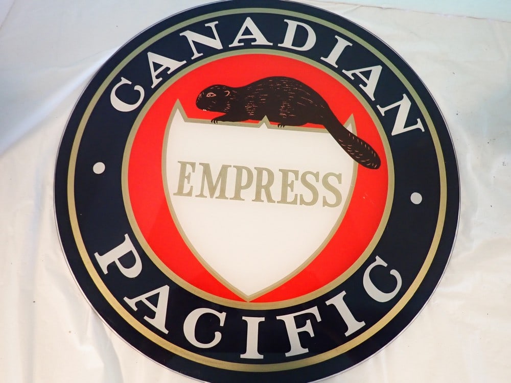 Canadian Pacific Lucite Sign: "Empress" 16 1/4 Dia.
