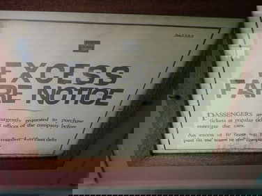 Lackawanna "Excess Fair Notice" Sign