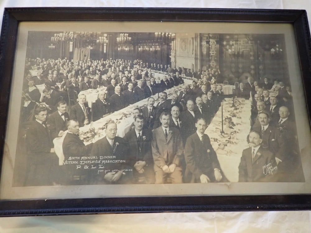 P.& L.E. Veterans Association Meeting Photo: Taken as Ft. Pitt Hotel on Oct. 24, 1914Has staining & warping from moisture14 1/2' x 23"