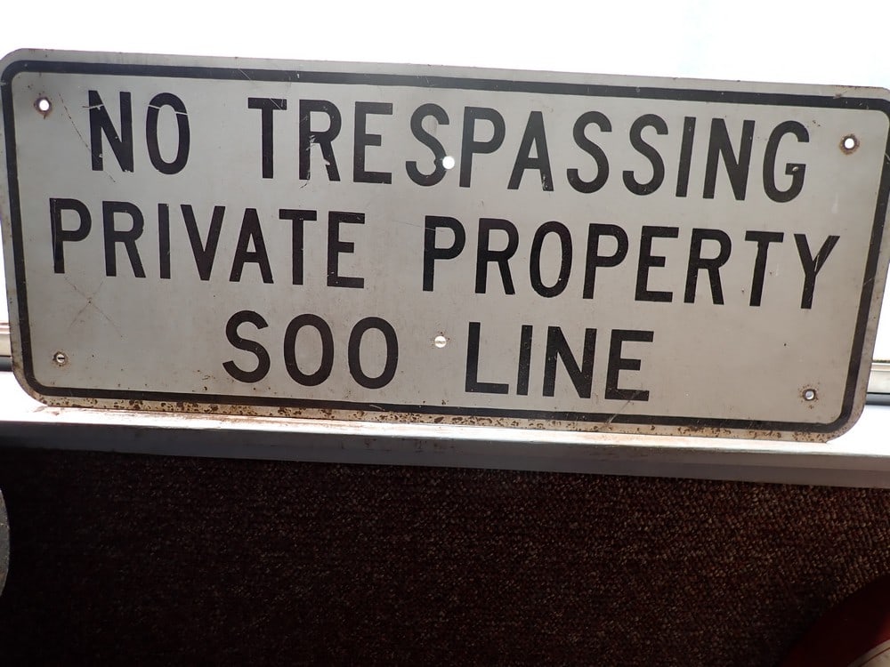 "SOO Line" "No Trespassing Private Property" sign (1 of 3)