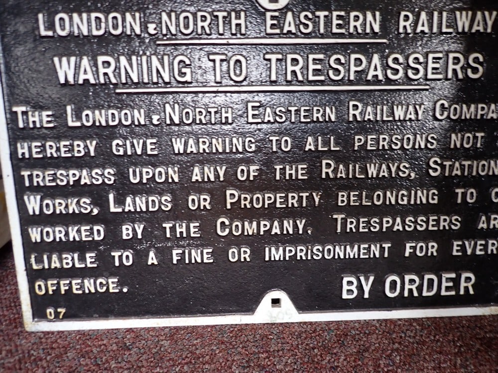 "London - North Eastern Railway" "No Trespassing" sign (1 of 1)