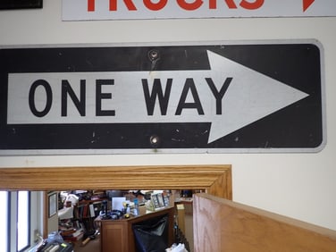 "One Way" Metal Sign
