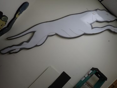 Large Sheet Metal "Greyhound" advertising sign