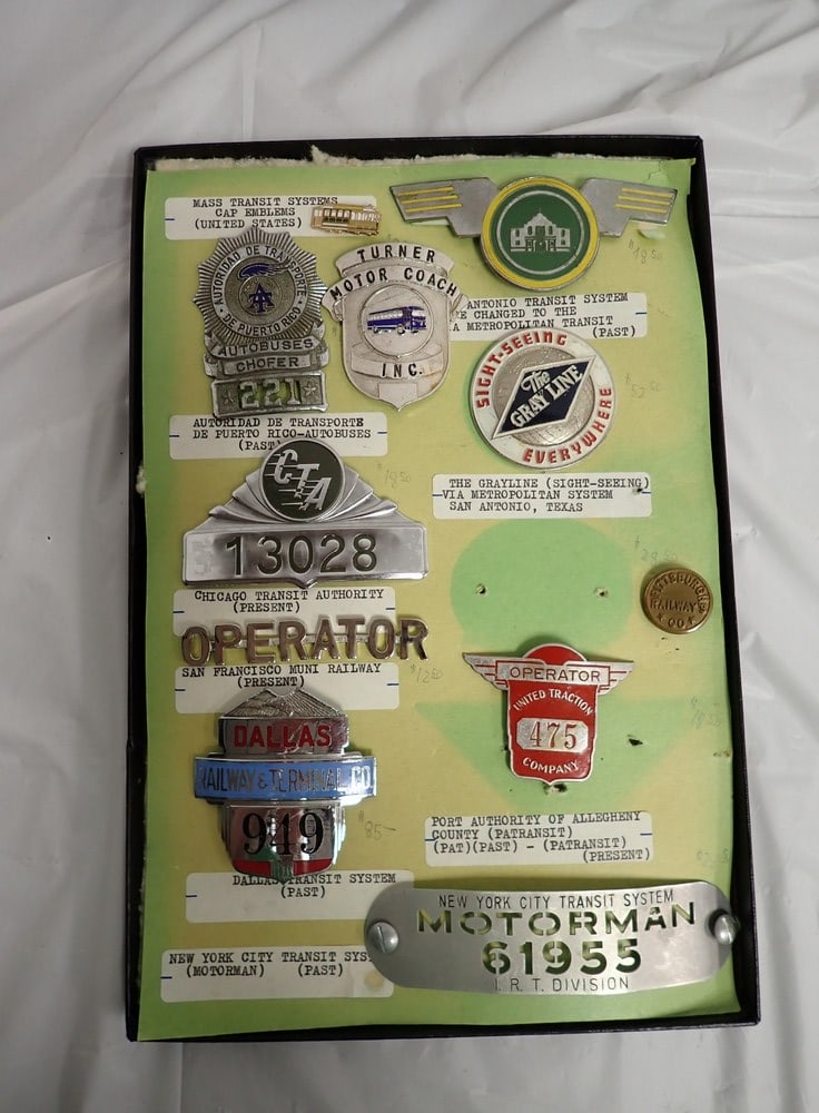 "Greyline Dallas Transit System" Display & other Badges: Allegheny County Port Authority & other badges
