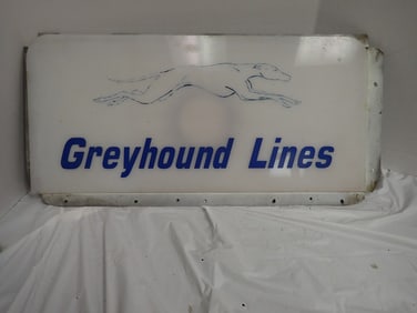 "Greyhound Lines" Lucite light up sign