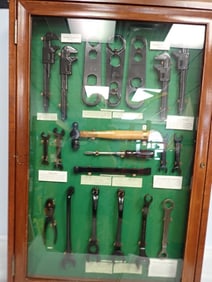 Model "T" and Model "D" Tools in Wooden Display Case