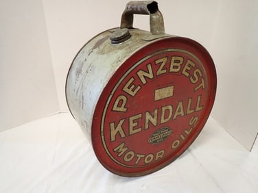 "Kendall", "Penzbest Motor Oils" Metal Oil Can