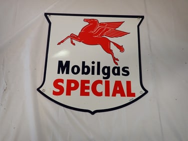 Vintage Enamel "Mobilgas Special" sign