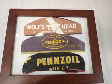 "Pennzoil" & "Wolf's Head Oil" Service Station Caps