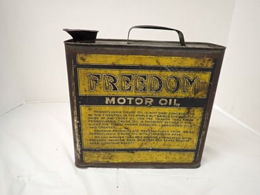 Vintage Metal Oil Can "Freedom" PA