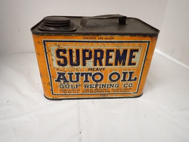 Vintage Oil Can "Supreme Auto Oil"