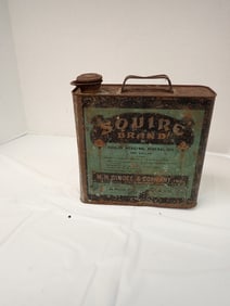 Vintage Oil Can "Squire Brand" "MHDINGEE & CO."