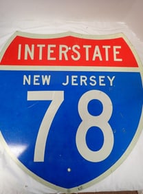 "Interstate New Jersey" Rt. 78 metal sign