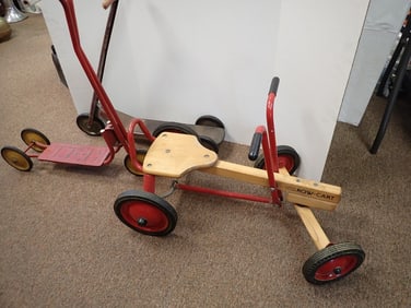 2 Metal & 1 "Radio Flyer Row-Carts"