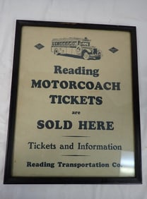 "Reading Motorcoach Tickets" sign