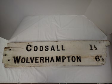 "Codsall & Wolverhampton" Wooden British sign
