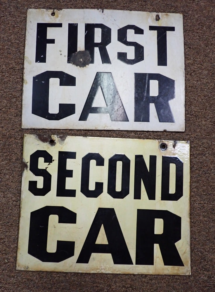 2 Enamel Trolley Car signs (1 of 7)