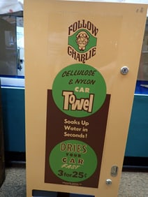 "Follow Charlie" Metal Car Towel Dispenser