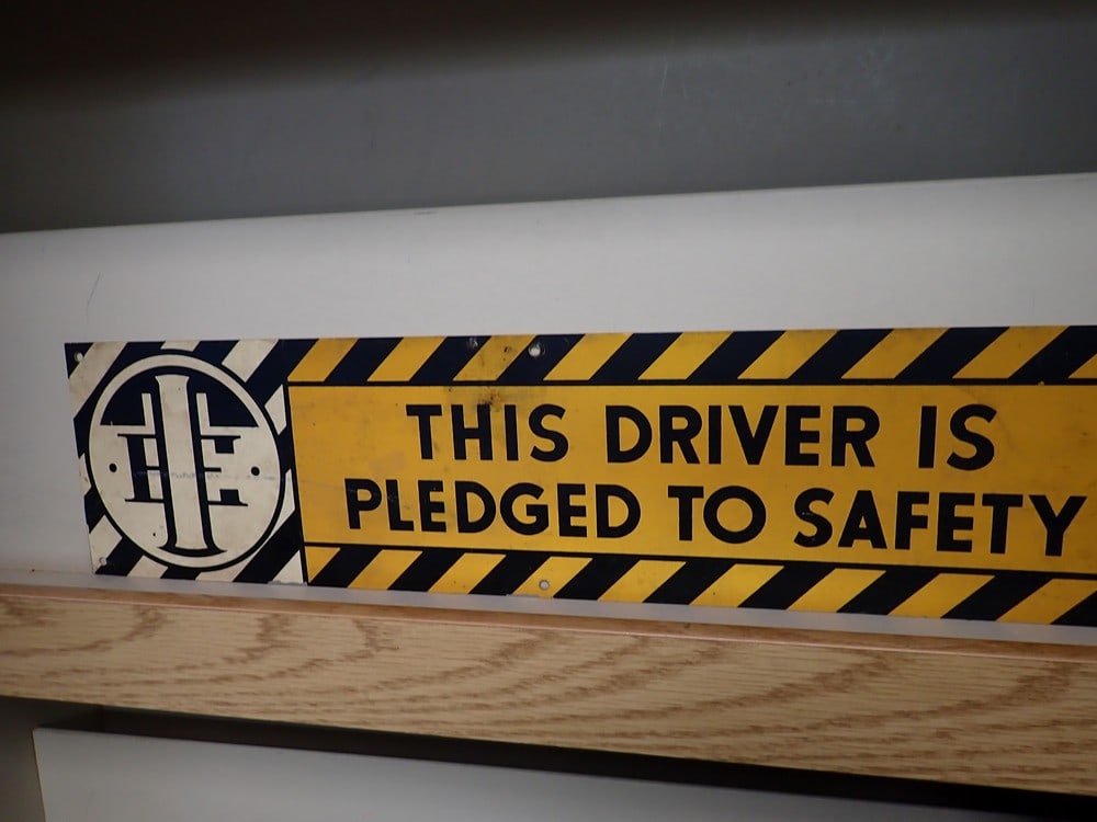 "Driver Safety Pledge" metal sign (1 of 2)