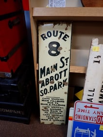 Vintage "Route 8" Trolley sign