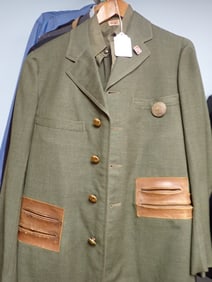 "Railway Express Agency" Uniform Pins, Leather Trim