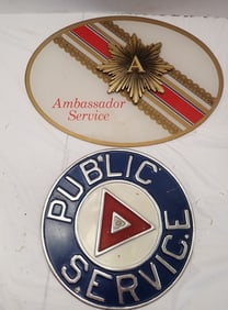 2 signs "Public Service" Ambassador Service