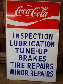 Coca-Cola Auto Shop Advertising Sign