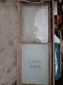 R.R. Ticket Office Window in Frame
