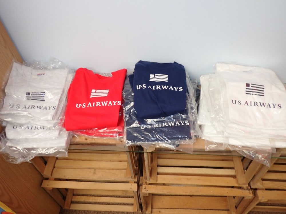 38x US Airways Apparel: Grey, Red, white and Blue T-shirts sizes small and medium