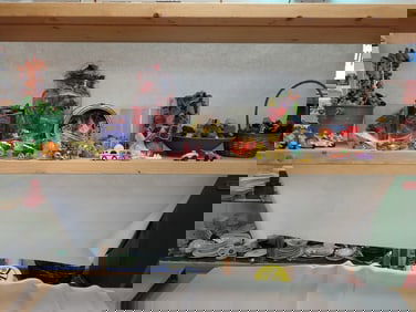 Large group of small transportation related toys