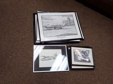 9 Airplane prints-one signed limited edition