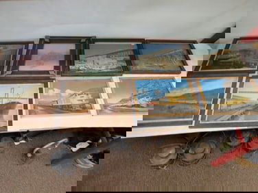 9 Framed RR Prints Mainly Union Pacific