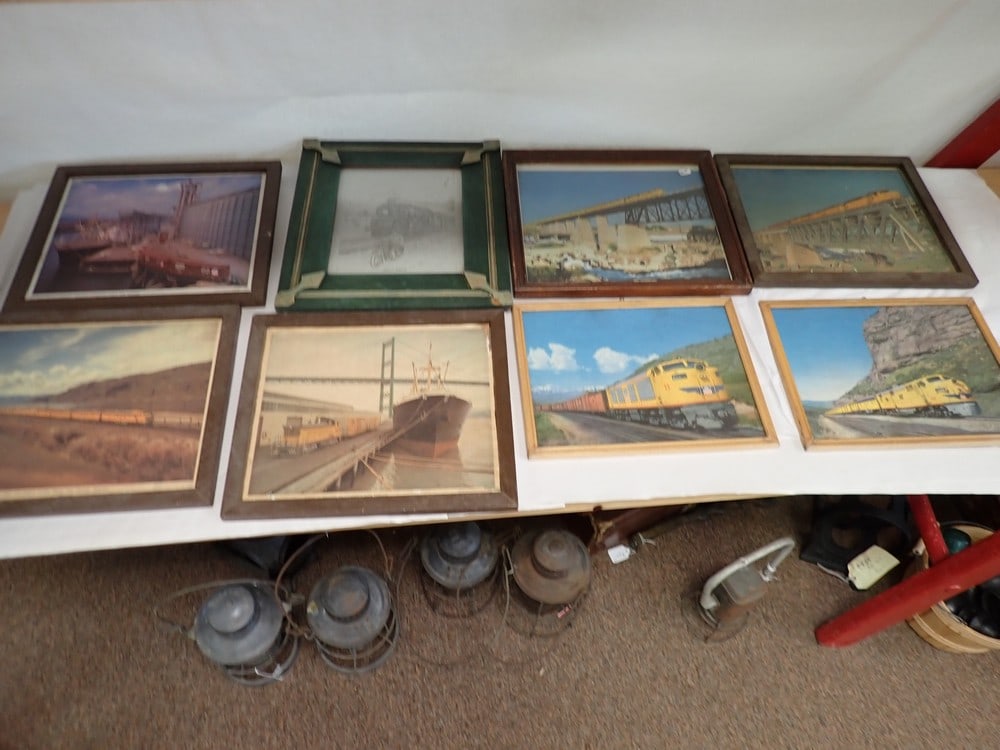 9 Framed RR Prints Mainly Union Pacific (1 of 10)