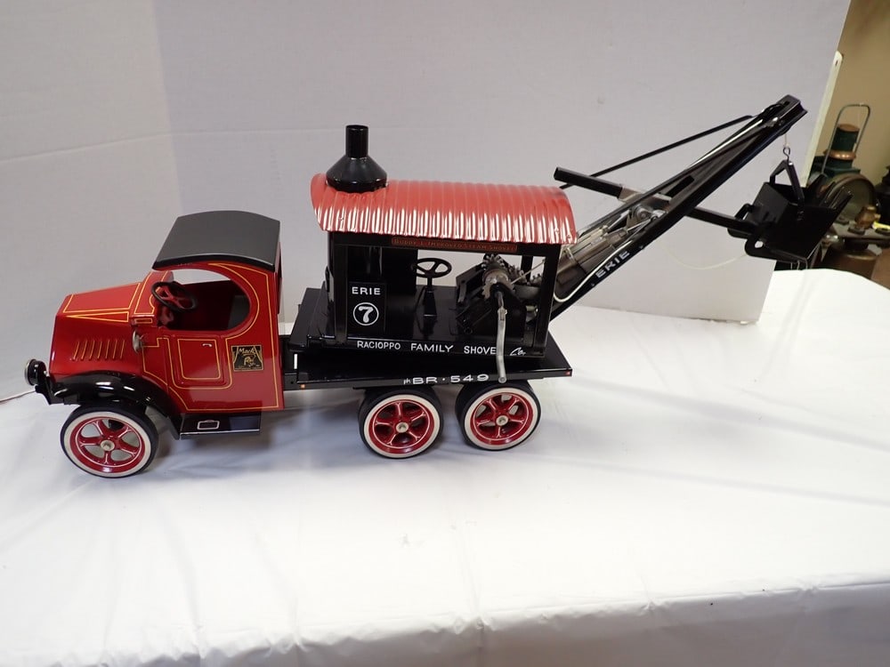 Mac Truck / Steam Shovel Baden, PA: hand built by Lou Racioppo, 23 1/4L x 8W x 14 1/4H w/o crane