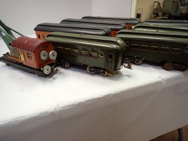 Lionel & Ives Passenger Car & Crane Car