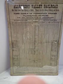 Allegheny Valley R.R. Schedule Broadside